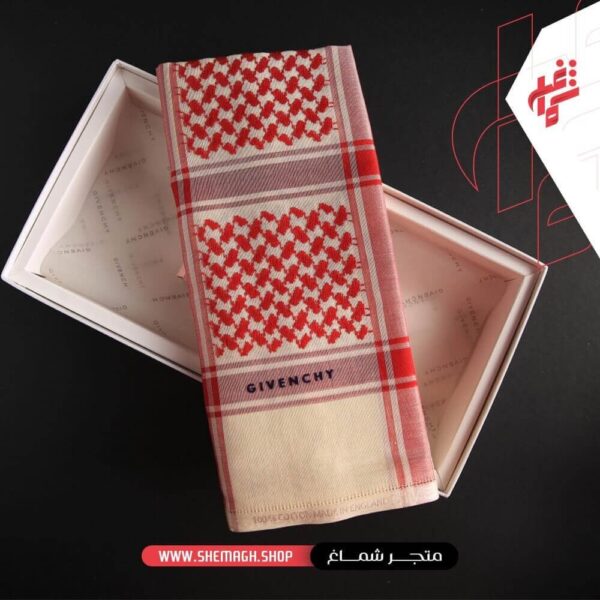 شماغ جفنشي كلاسيك احمر بيج شتوي