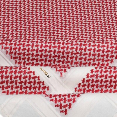 شماغ بروجيه أحمر خطوط بيج موديل 2