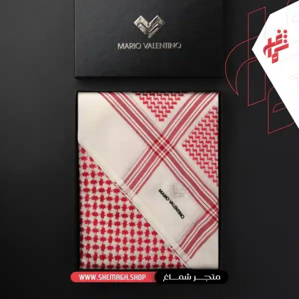 شماغ ماريو فالنتينو شتوي أحمر بيج SVBM3