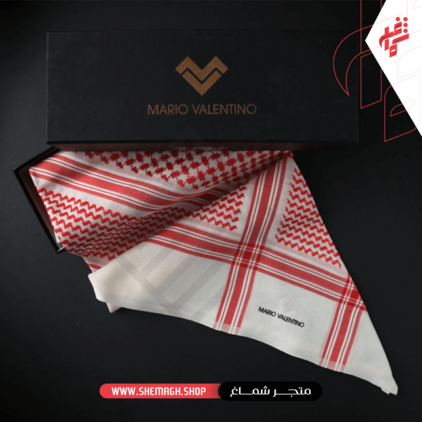 شماغ ماريو فالنتينو شتوي أحمر بيج SVBM2