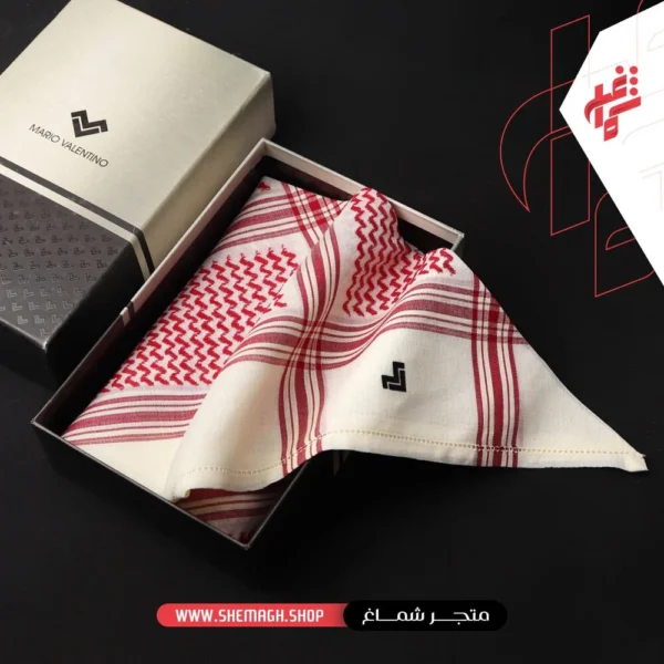 شماغ ماريو فالنتينو شتوي أحمر بيج SVOM4