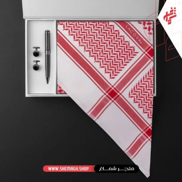 طقم شماغ لاكوفا احمر كلاسيك LNR19