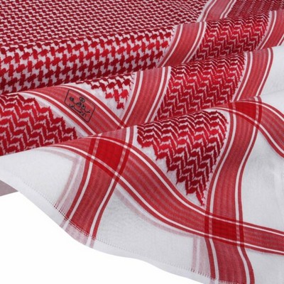 شماغ العجلان الذهبي رجالي أحمر غامق ختم اسود