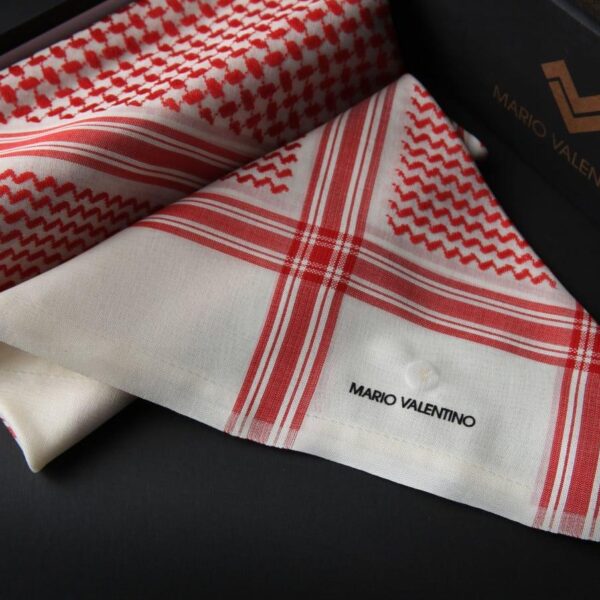 شماغ ماريو فالنتينو شتوي أحمر بيج SVBM2