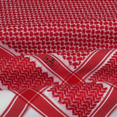شماغ العجلان (الذهبي) رجالي أحمر غامق ٤ ختم اسود